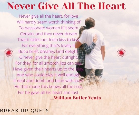 Never Give All The Heart 